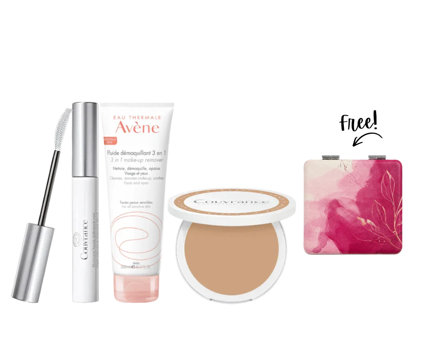 Avène Couvrance Sensitive Skin Makeup Set – Remover, Foundation & Mascara + Gift